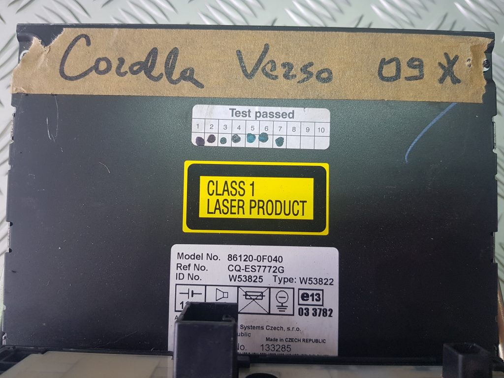 CD/DVD/Navigācijas bloks priekš TOYOTA COROLLA VERSO 2009