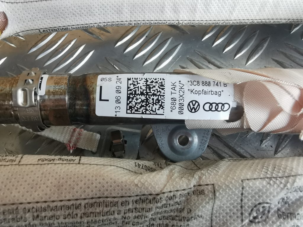 Griestu drošības spilvens, pa kreisi priekš VW PASSAT CC 2009 5 Griestu drošības spilvens, pa kreisi priekš VW PASSAT CC 2009