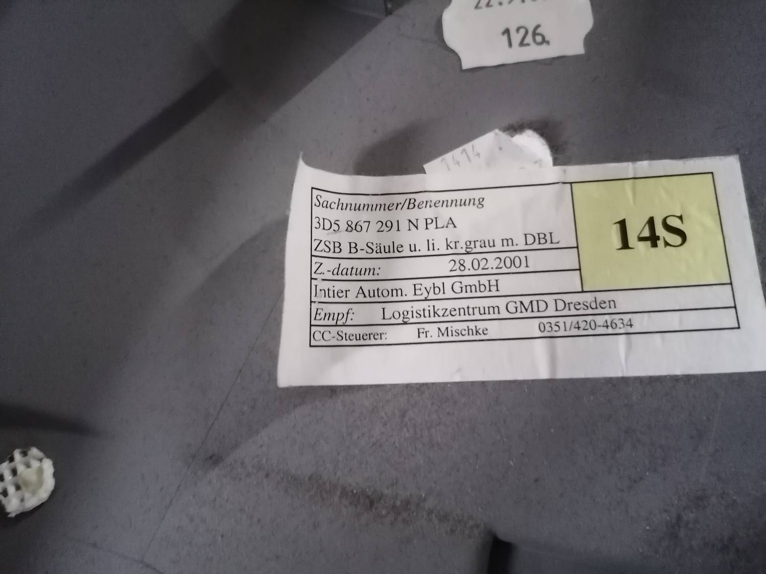 Vidējas salona statnes apdare priekš VW PHAETON 2003