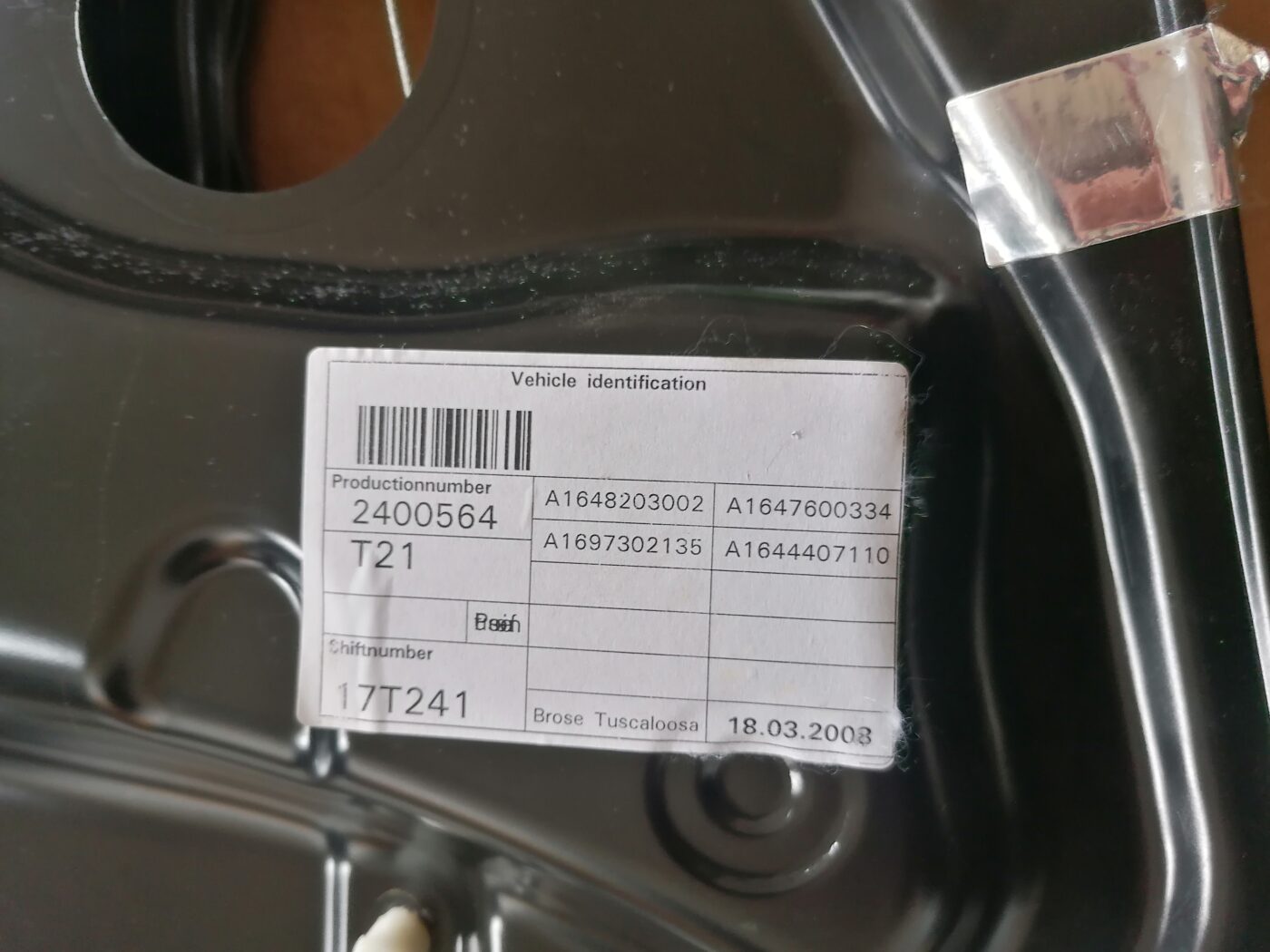 Stikla pacelšanas mehānisma panele priekš MERCEDES BENZ ML280 2008 OBSIDIAN BLACK 7 Stikla pacelšanas mehānisma panele priekš MERCEDES BENZ ML280 2008 OBSIDIAN BLACK