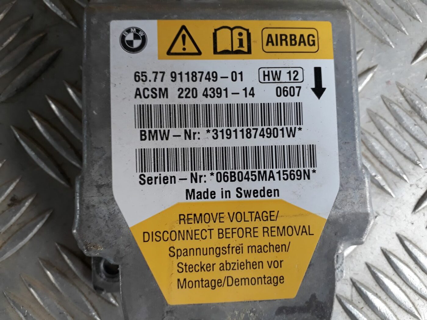 Drošības spilvena vadības bloks priekš BMW 530D E61 2006 TOURING BLUE