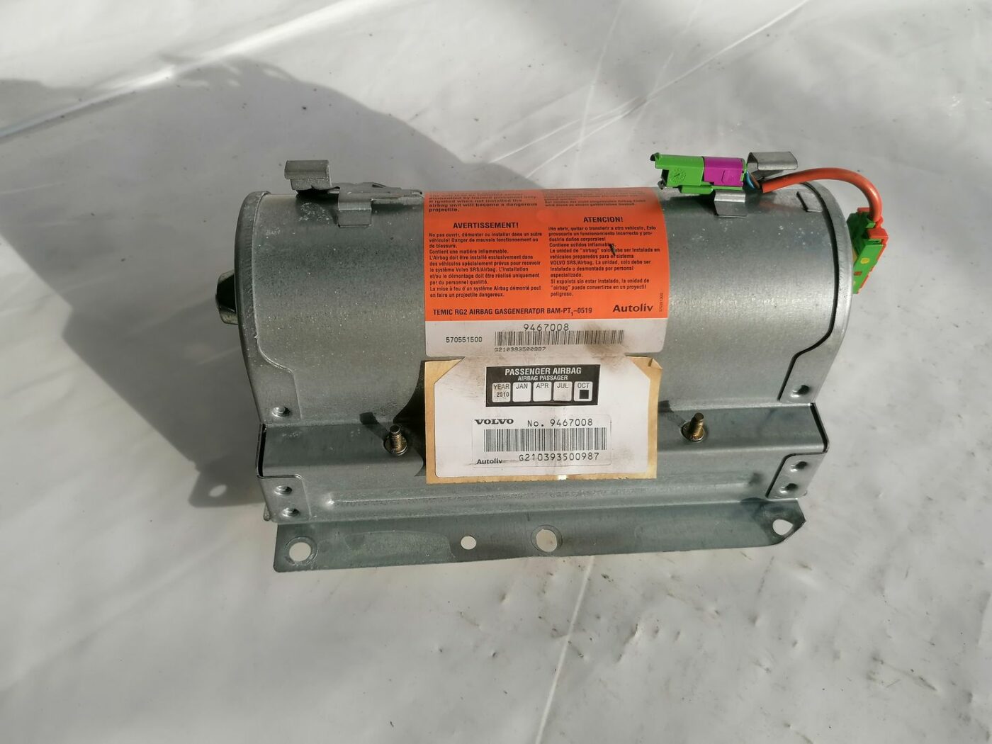 Mērinstrumentu paneļa drošības spilvens priekš VOLVO V70 2000