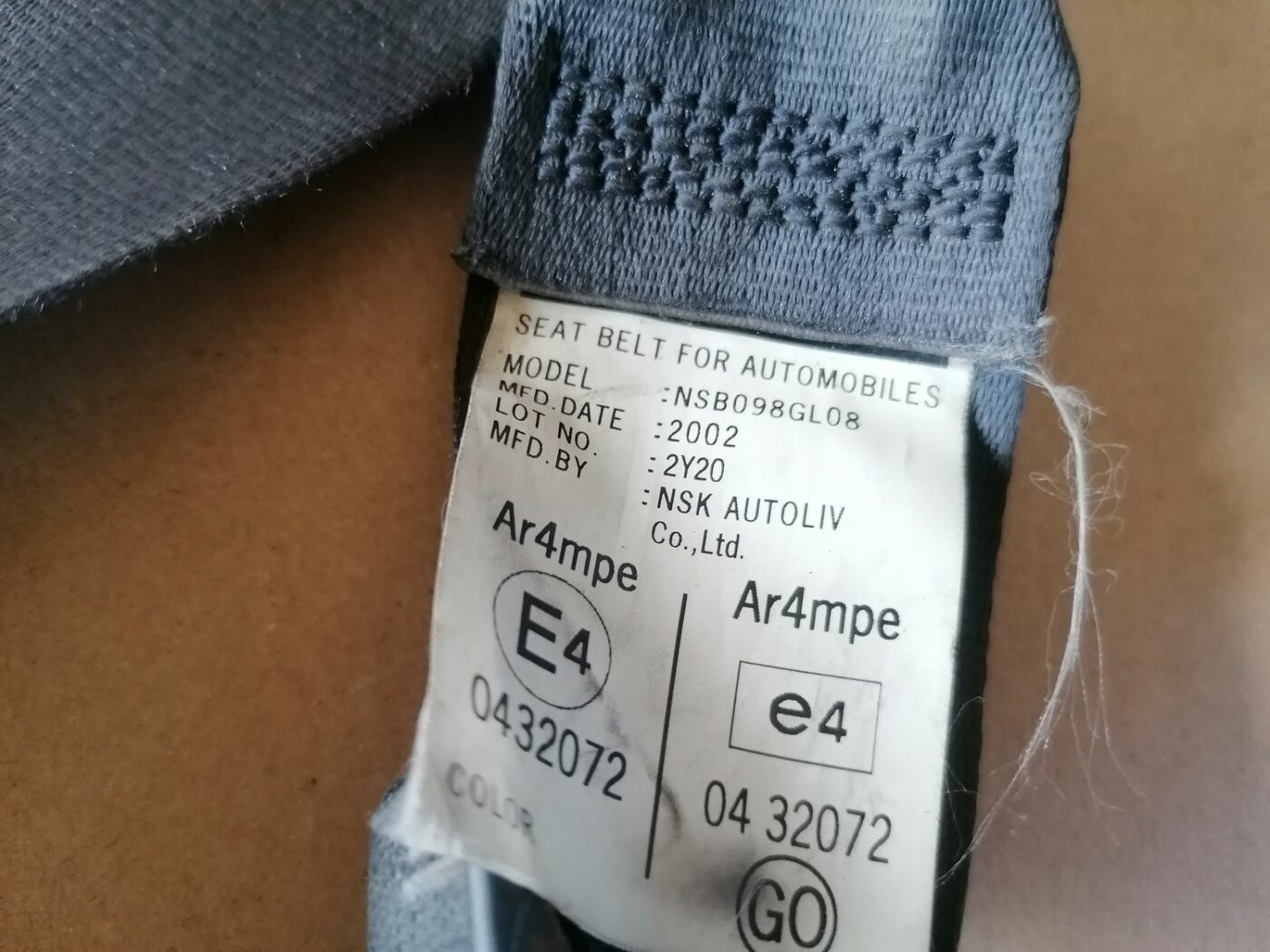 Priekšējā labā drošības josta priekš HONDA ACCORD 2003 SILVER 5 Priekšējā labā drošības josta priekš HONDA ACCORD 2003 SILVER