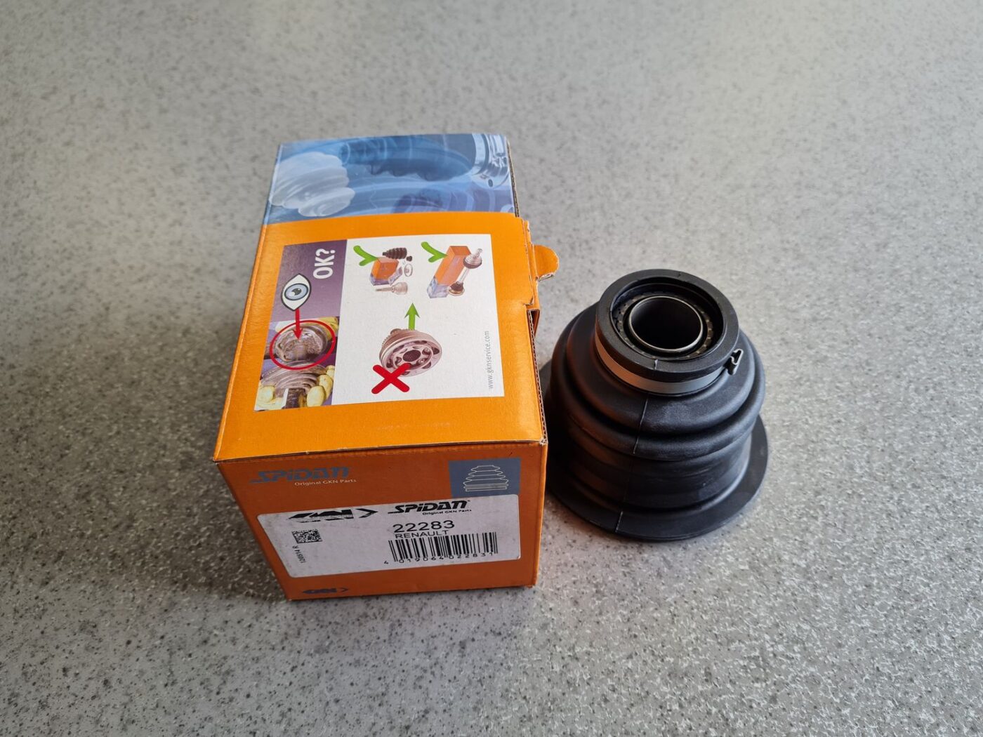 Iekšējais pusass šarnīra putekļu sargs priekš 2 Iekšējais pusass šarnīra putekļu sargs priekš