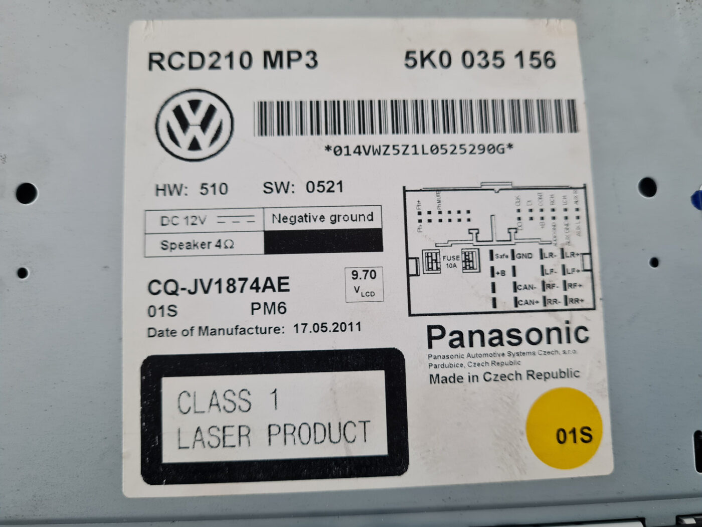 CD/DVD/Navigācijas bloks priekš VW GOLF 6 2011 7 CD/DVD/Navigācijas bloks priekš VW GOLF 6 2011